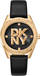 Ora dore DKNY Chambers MIDI DK1L016L0025, 34mm, mban ujë deri në 50m, me rrip lëkure, e zezë