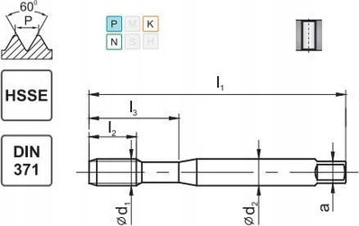 Çezmë fileto TAP-800 DIN371, M5, çelik, C2-111103-0050