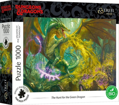 Puzzle Trefl Prime Dungeons &amp; Dragons, 1000 copa, The Hunt for the Green Dragon, shumëngjyrësh