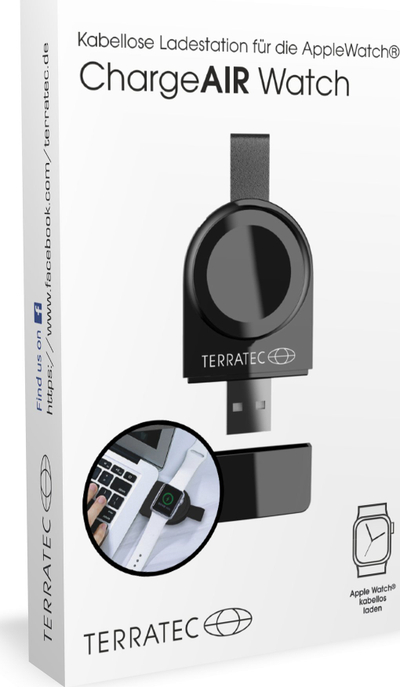 Karikues wireless për smartwatch TerraTec ChargeAIR Watch, me USB, 5 V, i zi