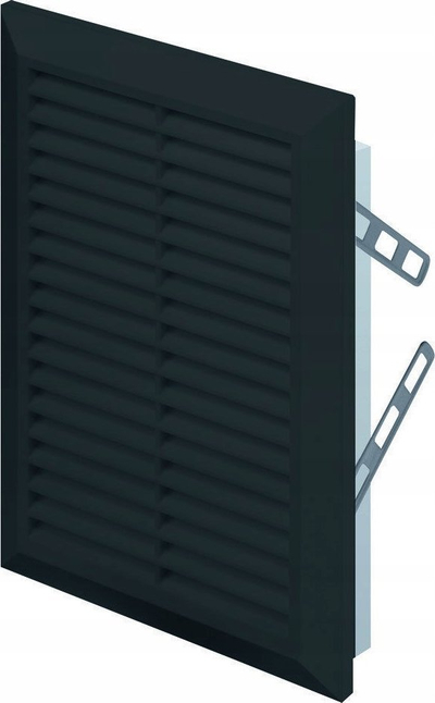 Grilë ventilimi Awenta T26CZ, 140x210 mm, me rrjetë insektesh, e zezë