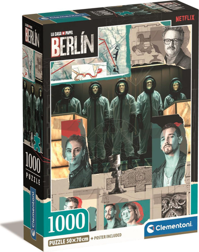 Puzzle Clementoni 39848 La Casa De Papel Berlin, 1000 copa, 50 x 70 cm, shumëngjyrësh