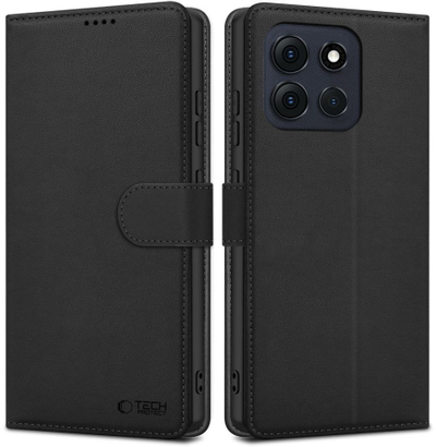 Kapak-portofol Tech-protect për Motorola Moto G86 5G, me stand, i zi