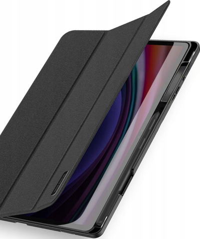 Mbulesë tablet Dux Ducis Domo për Samsung Tab S10+, S9+, S9 FE+, lëkurë ekologjike, e zezë