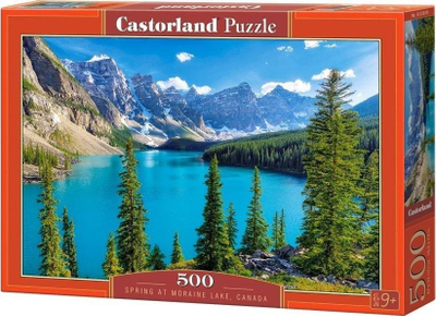 Puzzle Castorland Spring at Moraine Lake Canada, 500 pjesë, 47 x 33 cm, shumëngjyrëshe