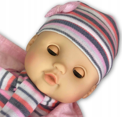 Kukull bebe Adar 516724, 40cm, me zë polonisht, rozë gri