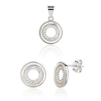 Set Pendant dhe vathë për femra JVD SVLS0129SJ6BI00, të argjendta
