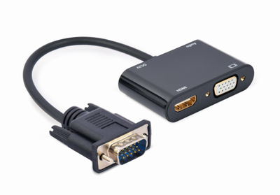 Adapter video Gembird A-VGA-HDMI-02, VGA në HDMI, Full HD 1080p, i zi