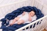 Mbrojtëse krevat BABYMATEX Bumper Braid, 200 cm, pambuk, blu