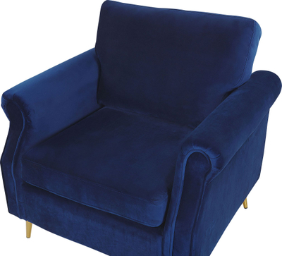 Fotelje VIETAS Velvet, kadife, këmbë metal, blu e errët