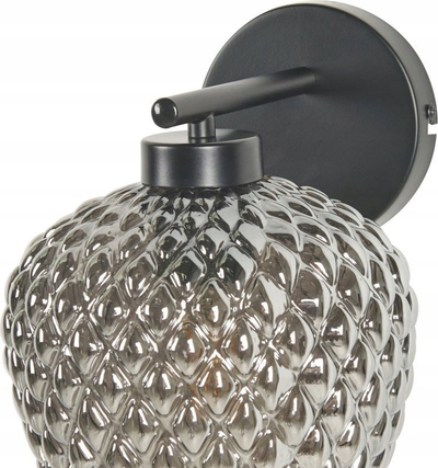 Lampë muri Beliani Modern, metal, xham i tymos gri