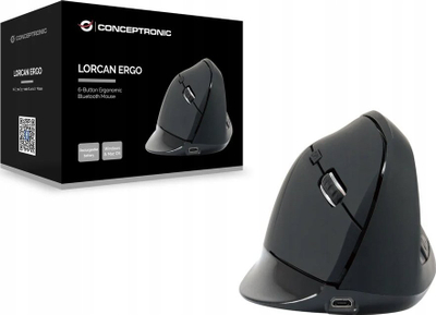 Maus bluetooth Conceptronic LORCAN ERGO, ergonomik vertikal, 6 butona, i zi