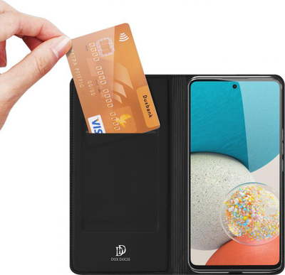 Mbrojtëse portofol Dux Ducis për Samsung Galaxy A52, me vend për kartë, e zezë