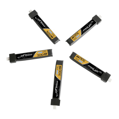 Bateri LiPo Tattu, 300mAh 3.8V 75C 1S1P HV, e zezë