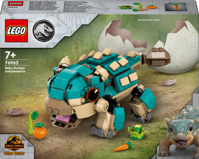 Set për ndërtim LEGO Jurassic World 76962 Baby Bumpy Ankylosaurus, 358 copa, 7+, jeshile me bezhë
