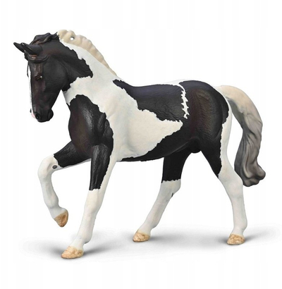 Figurinë lodër CollectA Warmblood Stallion, kalë garues realist, bardhezi