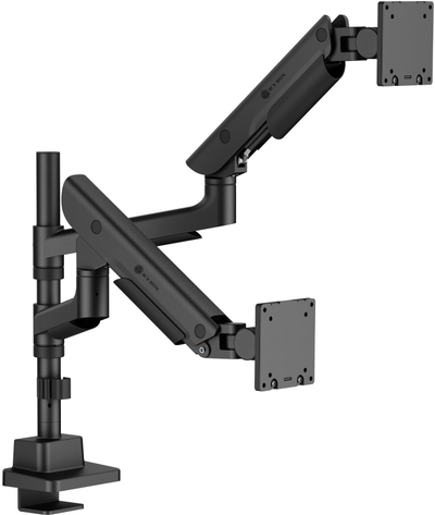 Држач за монитор ICY BOX IB-MS702-7, за 2 екрани до 57\", монтирање на маса, црн