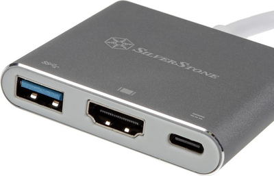 Docking station SilverStone EP08C, USB C, plot porta, gri
