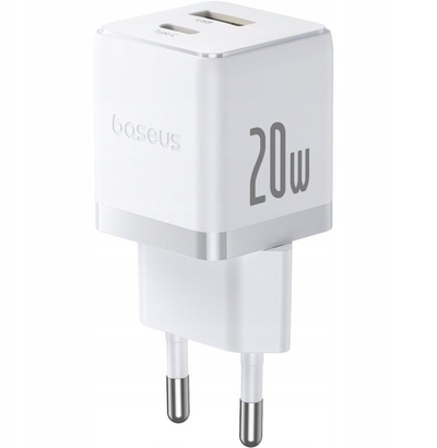 Karikues muri Baseus Palm CCZC20UE, 20W, USB dhe Type C, i bardhë