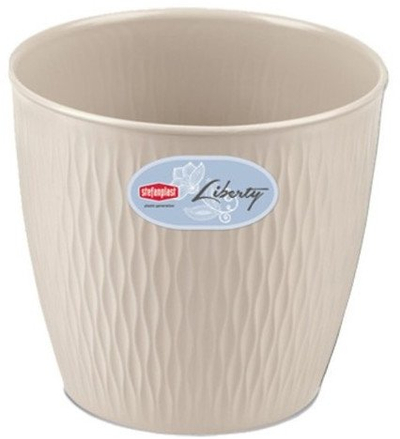 Ваза Liberty Pot, 16cm, бел травертин, за внатрешна и надворешна употреба