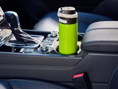 Termus Leifheit Insulated Mug Flip 3277, 600 ml, çelik inox, jeshile kiwi