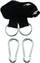 Set varëse për hamak Domoletti 9103, rripa 2m, metal, i zi