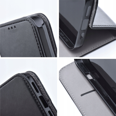 Këllëf-portofol Magneto Smart për Huawei Nova 12i, me kapak, bëhet edhe mbajtëse tavoline, ngjyrë e zezë