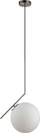 Lampë varëse Italux Fabio M SN, E27 11W, metal argjendi, xham i bardhë