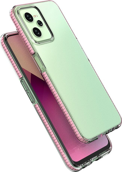 Këllëf telefoni Spring Case Realme C35, silikon TPU, me kornizë, rozë transparente