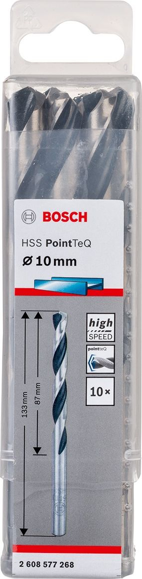 Shpues metalik HSS Bosch cylindrical, 10mm, 10 copë