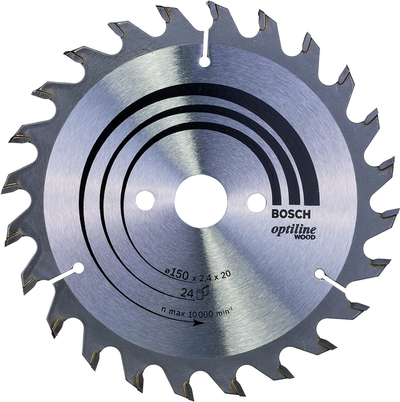 Disk sharrë Bosch Optiline Wood, 150mm, 24 dhëmbë, hapje 20mm