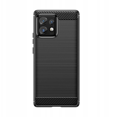 Mbrojtëse telefoni Hurtel Silicone Case Carbon për Motorola Edge 40 Pro, TPU, anti-gërvishtje, e zezë