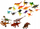 Set lodrash dinosaurë Lean Toys, 45 pjesë, me aksesorë, shumëngjyrësh