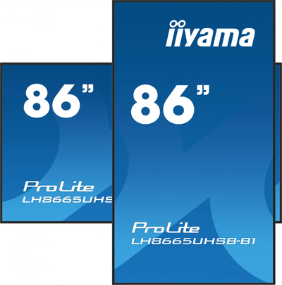 Monitor profesional Iiyama LH8665UHSB-B1, 86\", 4K Ultra HD, 800 cd/m², Wi-Fi, i zi