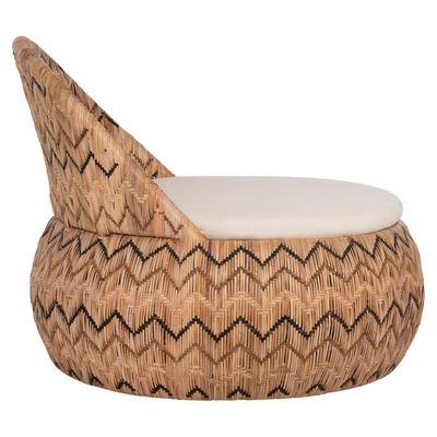 Karrige Round Ladlon rattan natyral jastëk ecru 97×97×76 cm (HM5992)