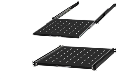 Raft rrëshqitës rack Stalflex 19", 1U, 450 mm, i zi