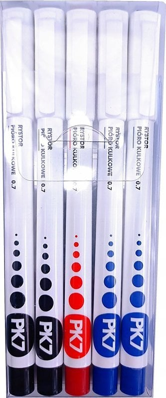 Set stilolapsash Rystor PK7, majë 0.7mm, 5 copë, shumëngjyrëshe