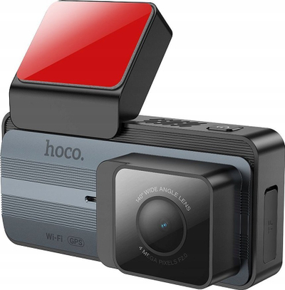Kamerë dash Hoco DV12, HD, GPS dhe WiFi, kamera përpara dhe mbrapa, gri