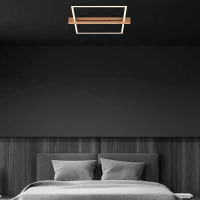 Ndriçues Briloner LED 14 W, 1650 lm, 3000 K, 43×35×7,5 cm, i zi/kafe e hapur