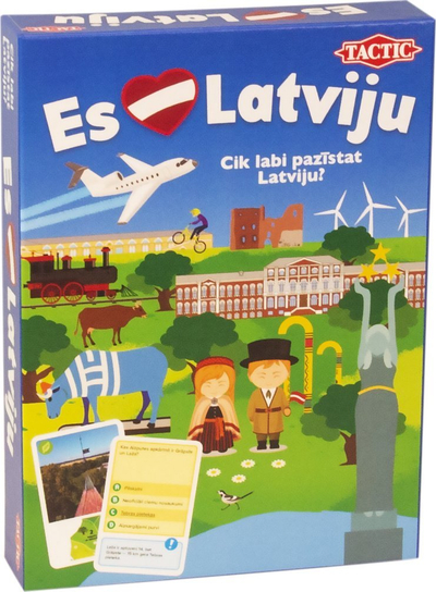 Lojë me shoqni Tactic I Love Latvia, version gjermanisht, për familje, shumëngjyrëshe