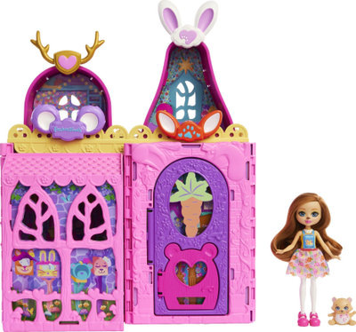 Shpi kukullash Enchantimals Dollhouse Playset, set lojrash, shumëngjyrëshe