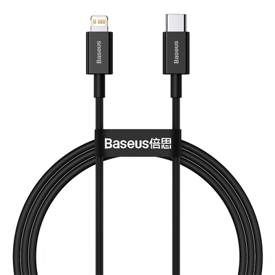 Kabllo për karikim / të dhëna Baseus Superior Series USB-C - Lightning, 20W, 1m, e zezë