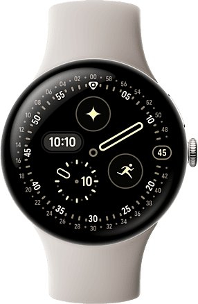 Smartwatch Google Pixel Watch 4 WiFi, 45mm, kasë alumini argjendi, rrip Porcelain