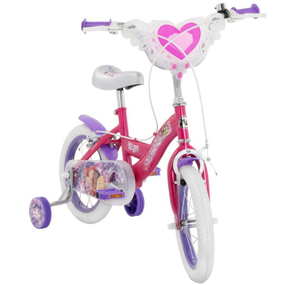 Biçikletë për kalamaj Huffy Disney Princess 24375W, 14", me rrota ndihmëse, rozë