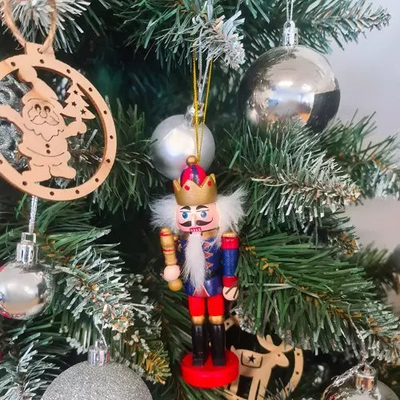 Set për zbukurim peme Nutcracker, 5 copë, dru, shumëngjyrësh
