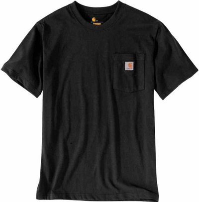Bluzë Carhartt Workwear K87 me xhep, pambuk, me mëngë të shkurtra, e zezë, XS