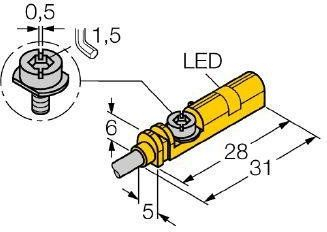 Senzor pozicioni magneto induktiv Turck BIM T2UK, 10 30V DC, PNP 3 tela 2m, i verdhë