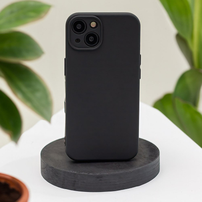 Këllëf telefoni OEM Silicone Overlay për iPhone 14 6.1", silikoni, i zi