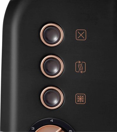 Тостер Morphy Richards Accents, 2 парчиња, функција одмрзнување, црн мат со розе голд