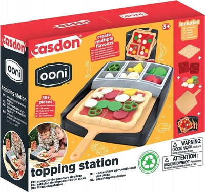 Set lodrash Casdon Ooni Pizza Maker, stacion toppingësh, aksesorë plastikë, shumëngjyrësh